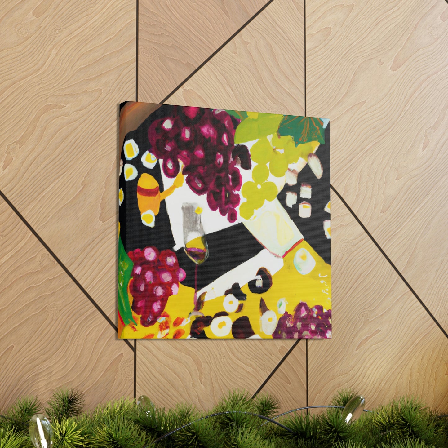 Cheese and Grapes Abstraction - Canvas