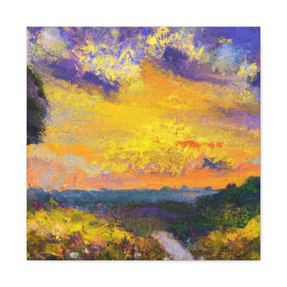 "Auroral Impasto Sunset" - Canvas