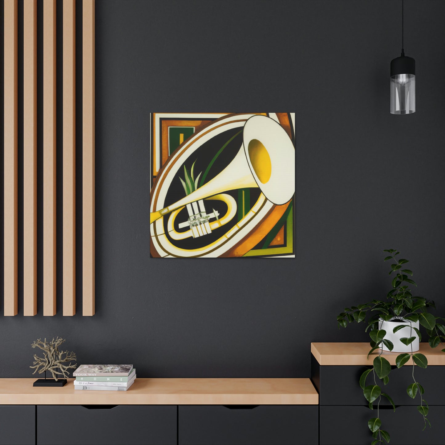 "Gilded Jazz Trumpet" - Canvas