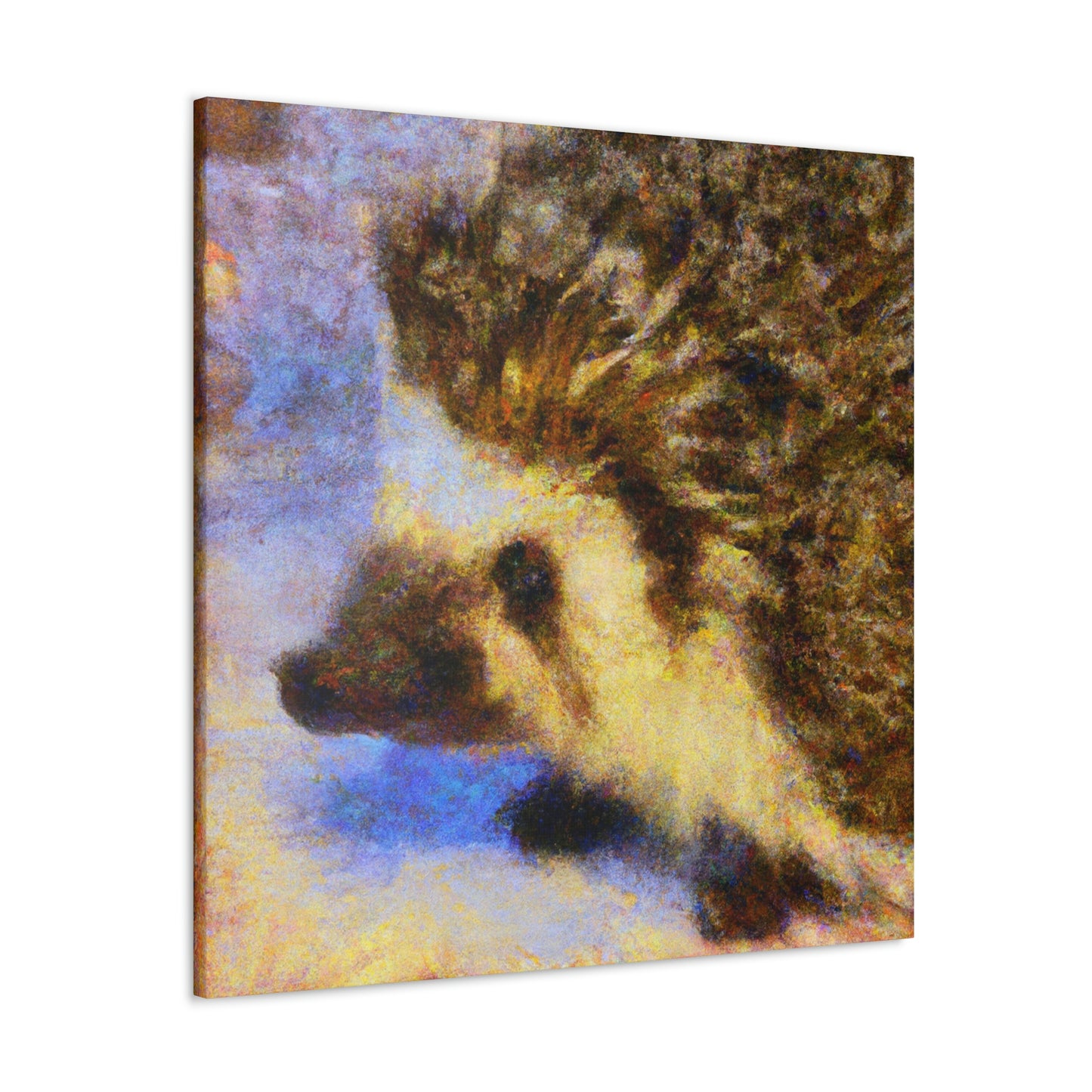 "Hedgehog among Flowers." - Canvas