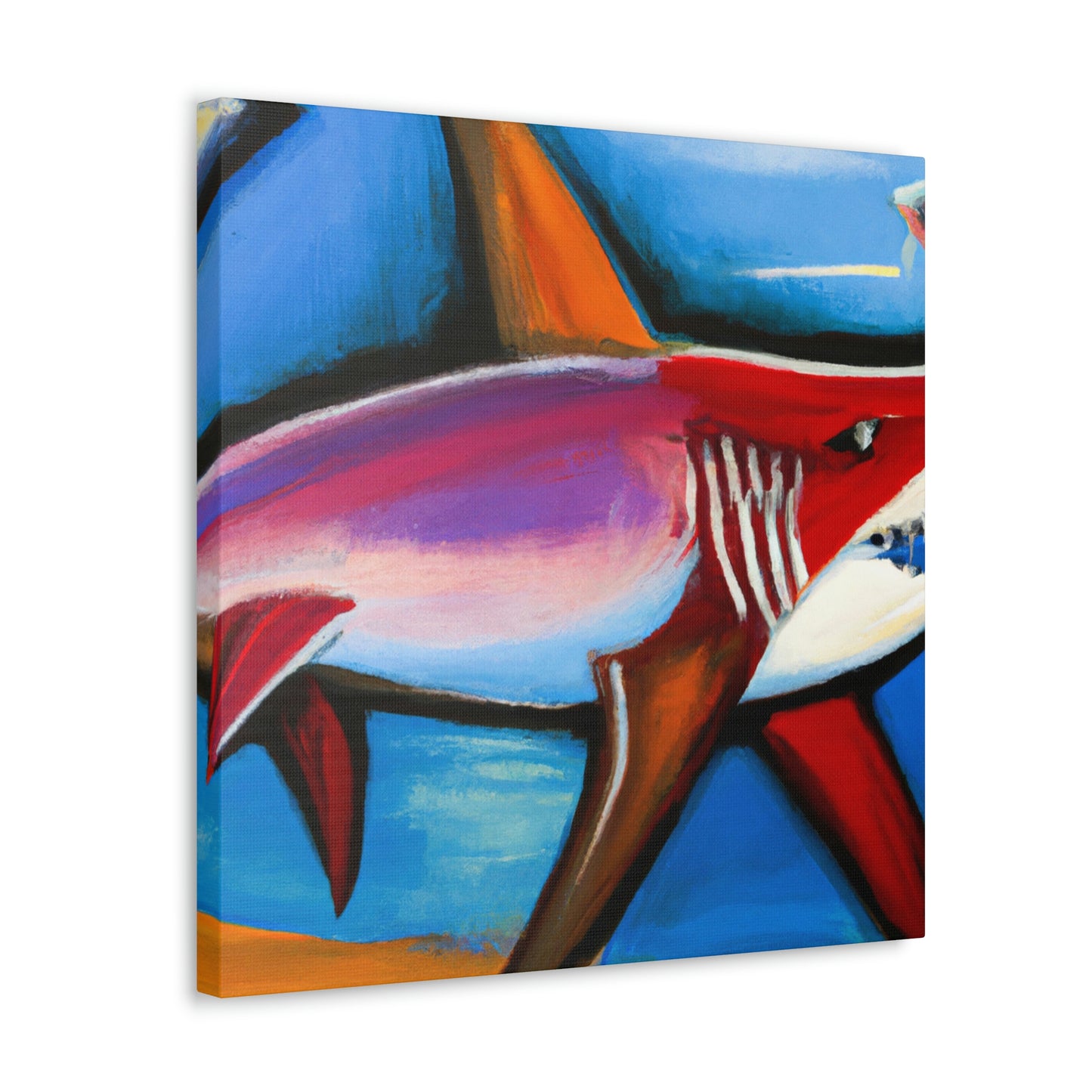 "Fearsome Shark Swimming" - Canvas