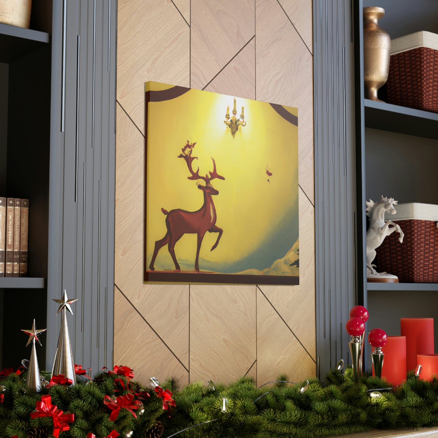 "Reindeer Art Deco" - Canvas