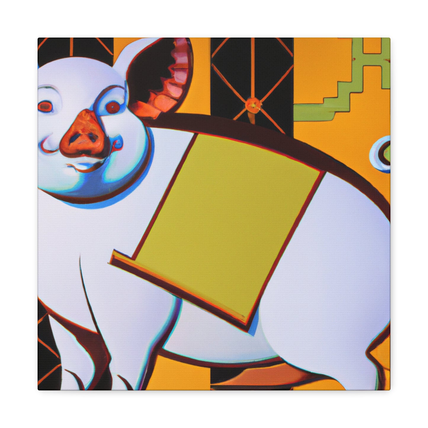 "Piggy's Deco Gleam" - Canvas