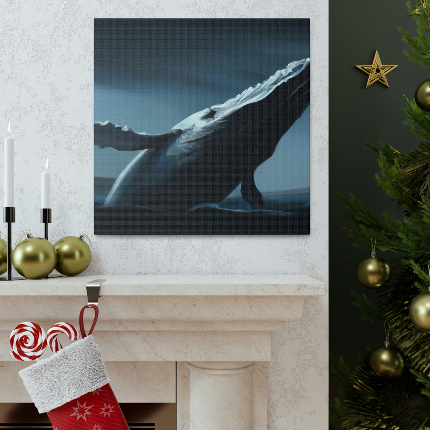 Humpback Whale in Neoclassicism - Canvas