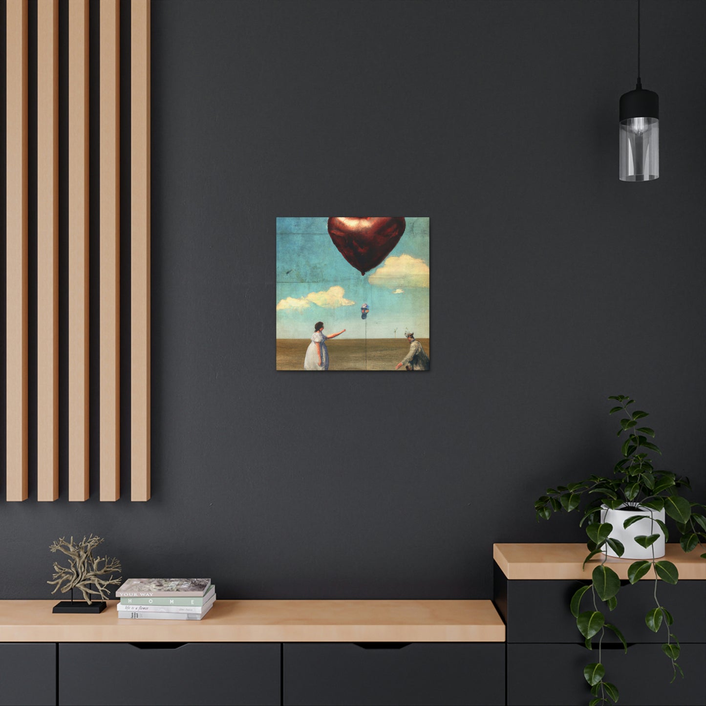 "Heart Balloon Ascension" - Canvas