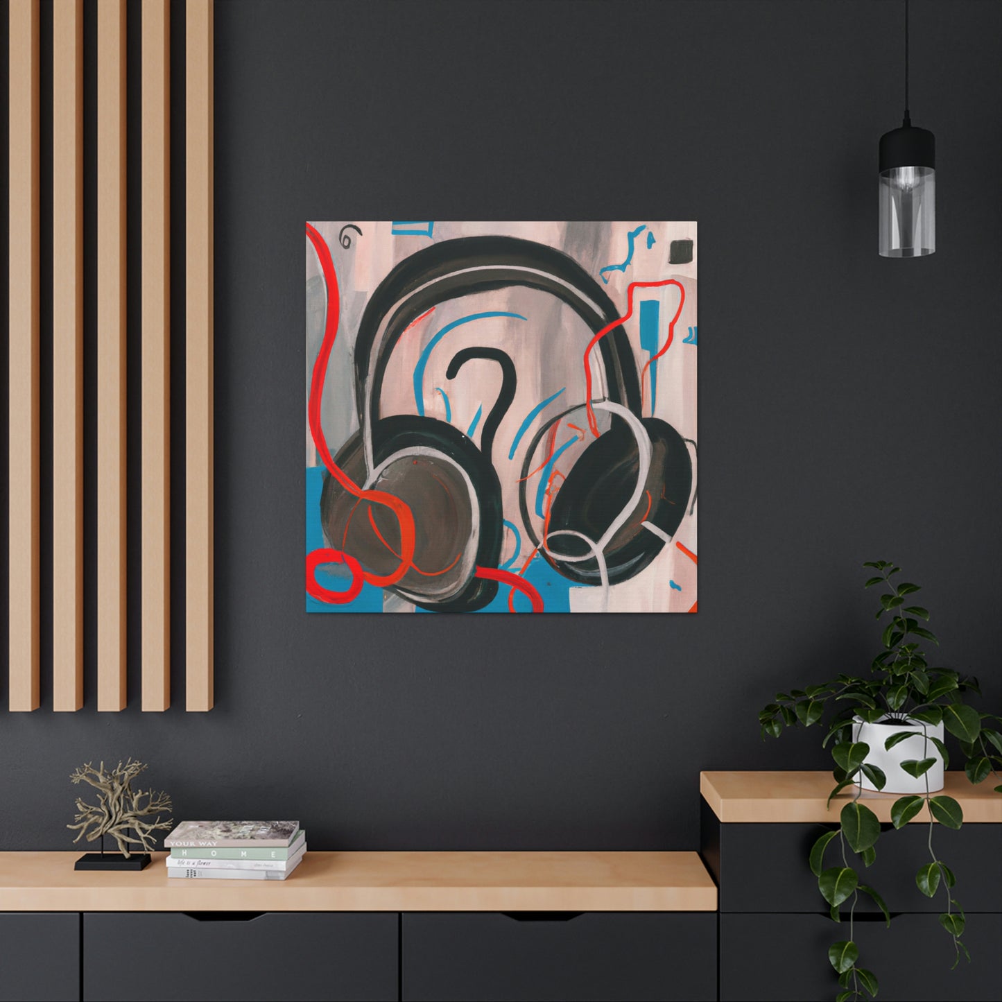 Headphones in Expressionism - Canvas