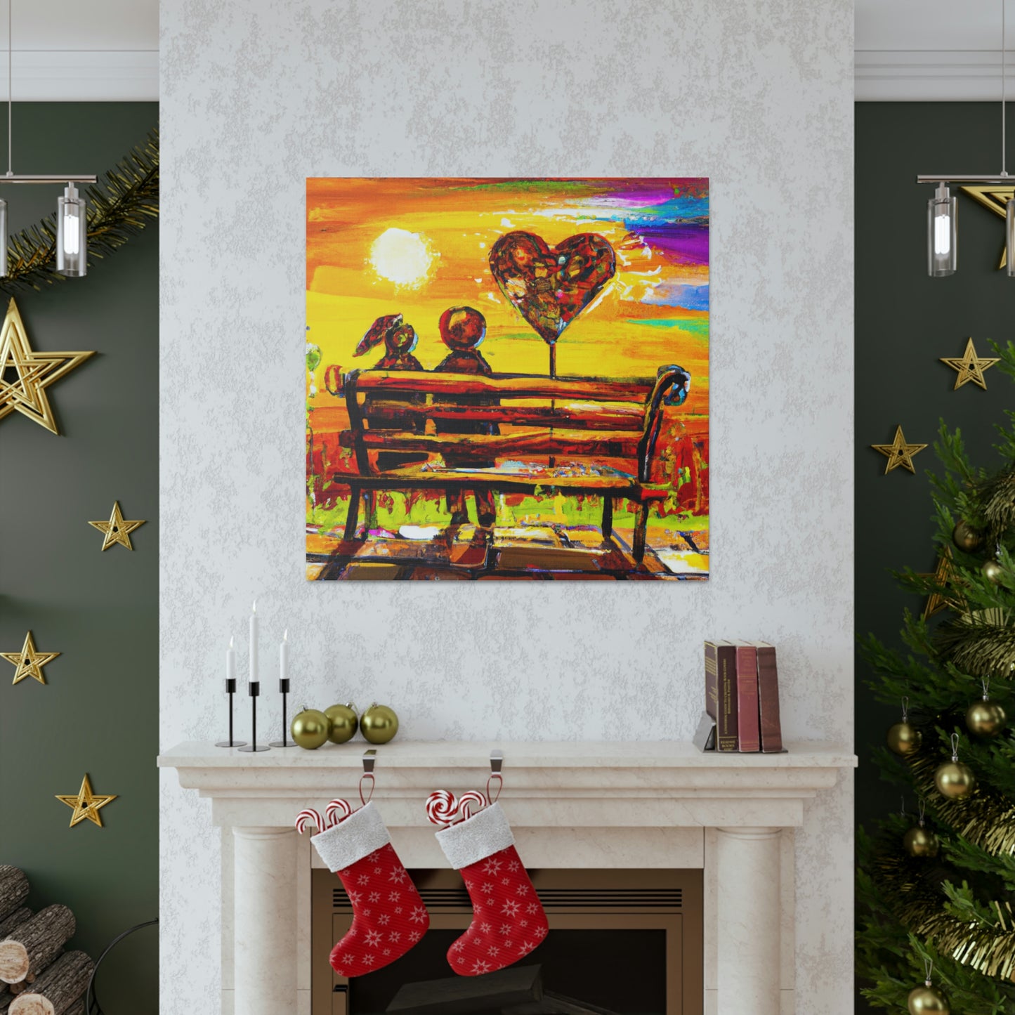 "Love's Embrace Bench" - Canvas