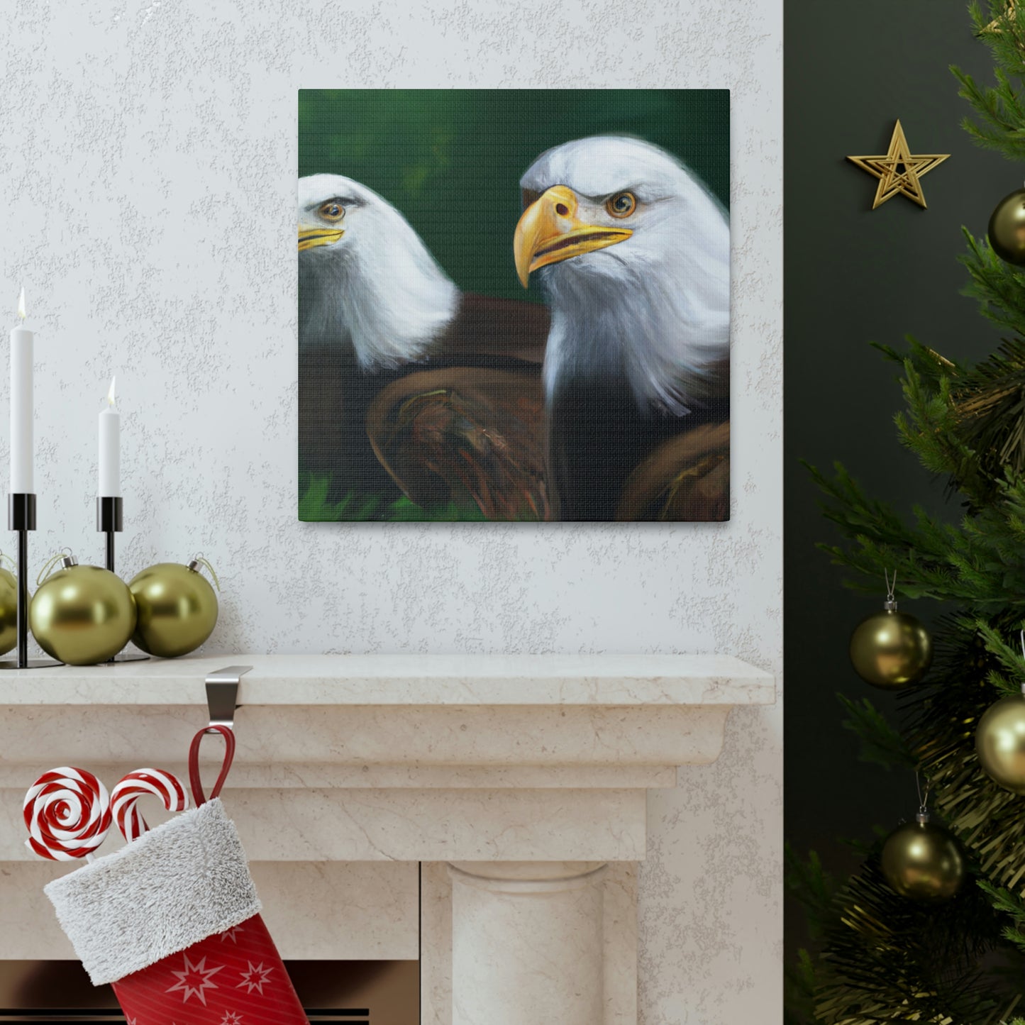 Bald Eagles in Flight - Canvas