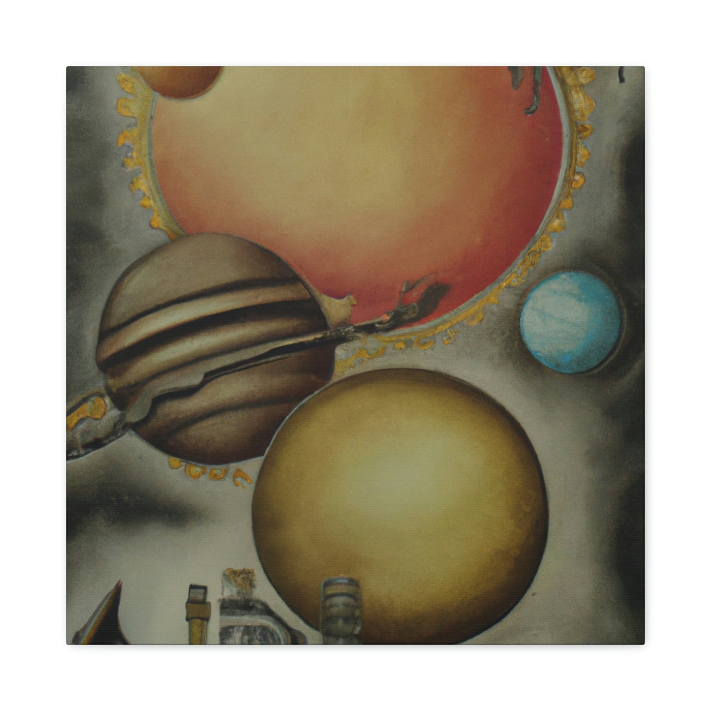 Steampunk Planets Violet - Canvas