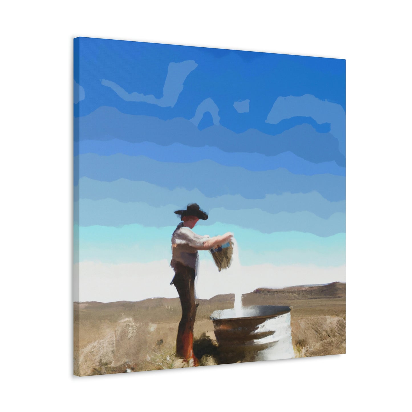 "Water Trough Glistening" - Canvas