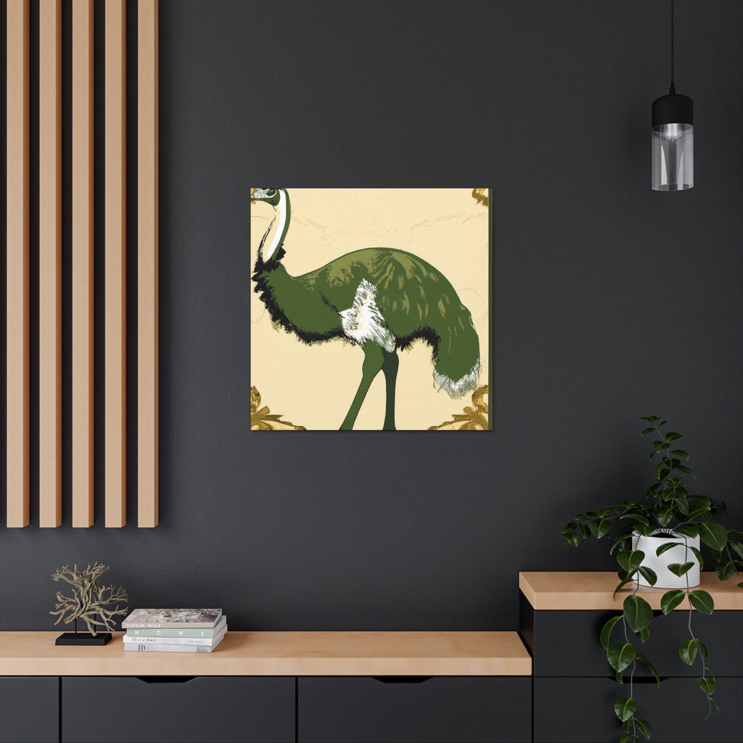 "Emu's Glittering Plumage" - Canvas