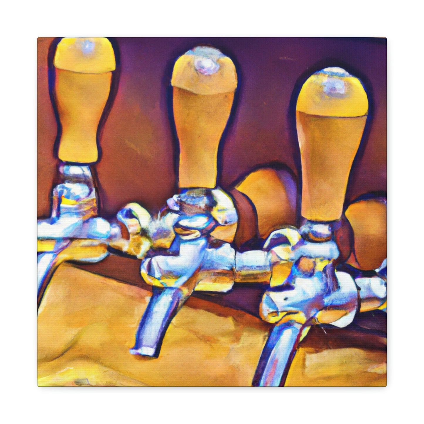 Pouring Night Bar Tap - Canvas