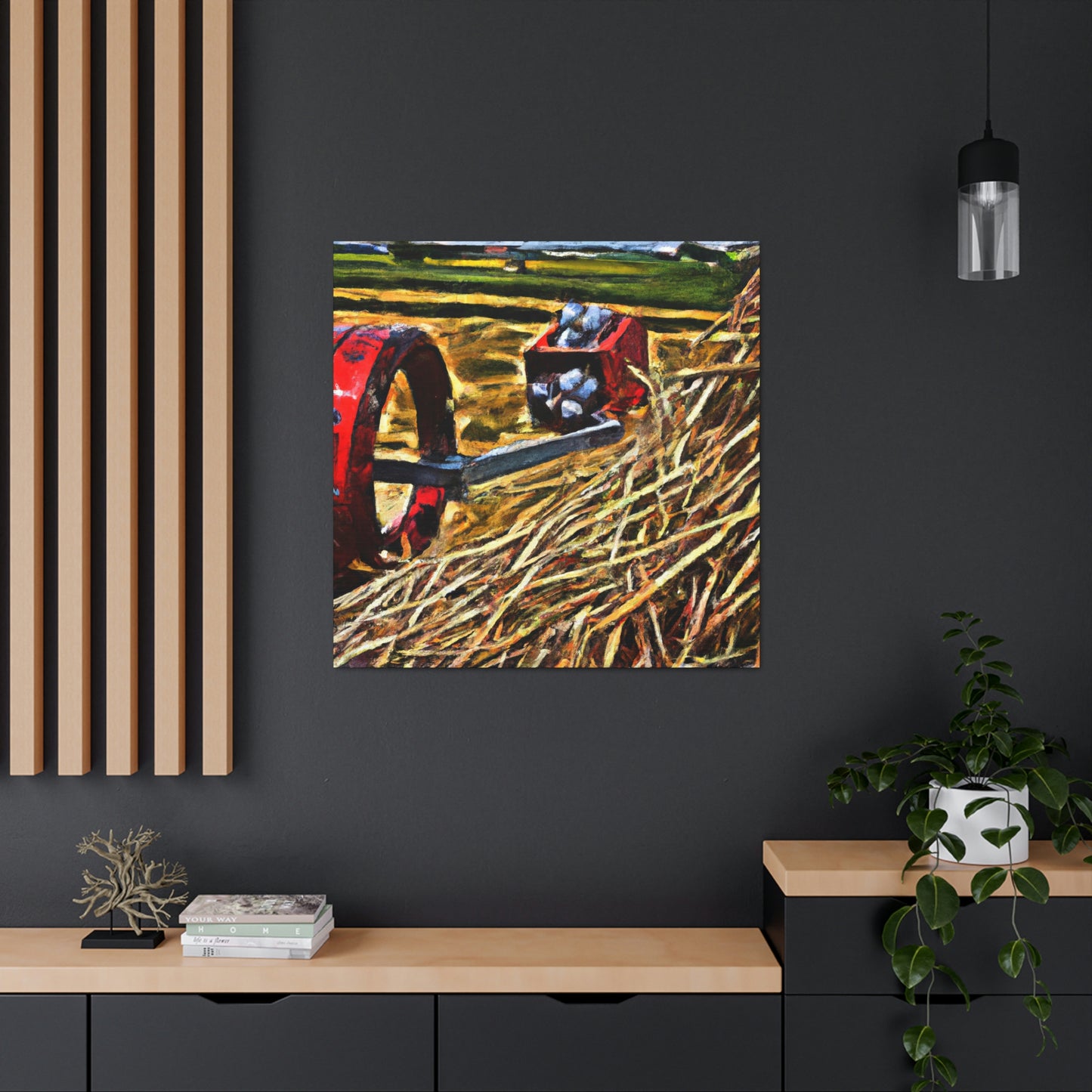 "Hay Balers Bustling Color" - Canvas