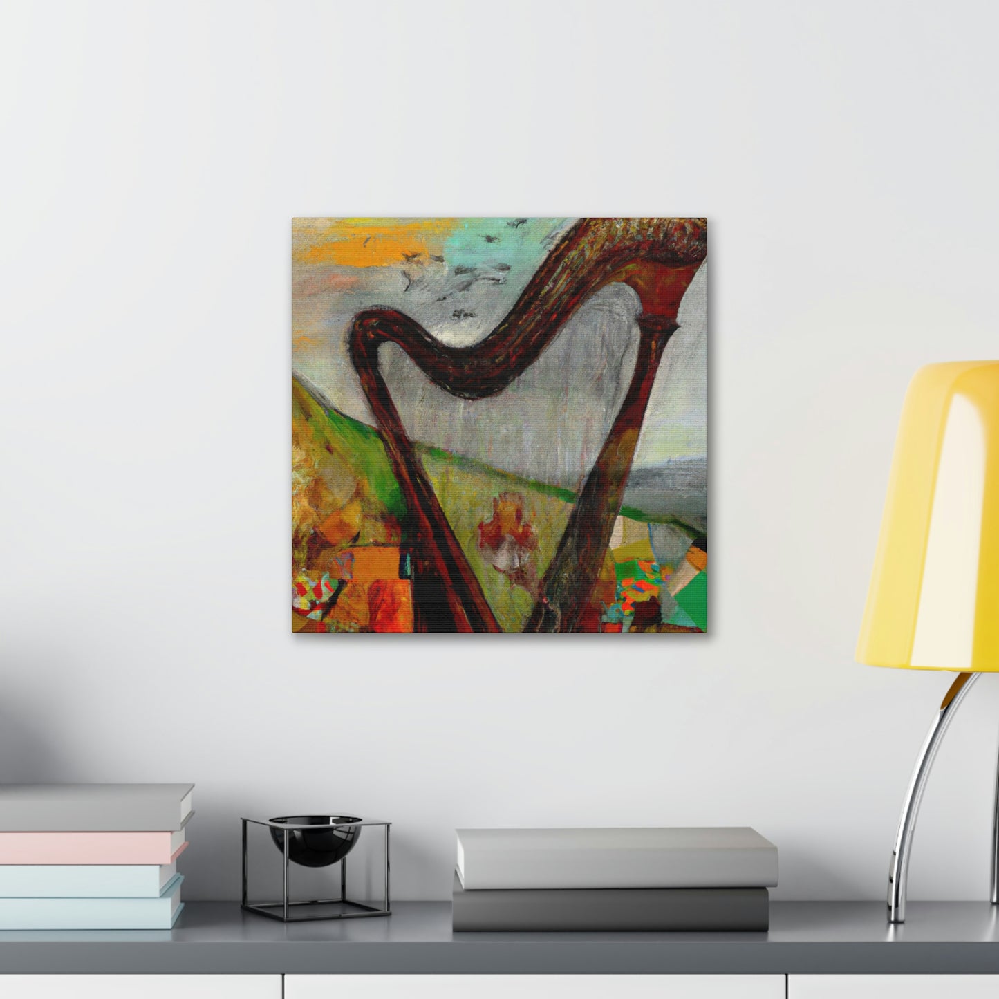 "Harp in Harmonious Colors" - Canvas