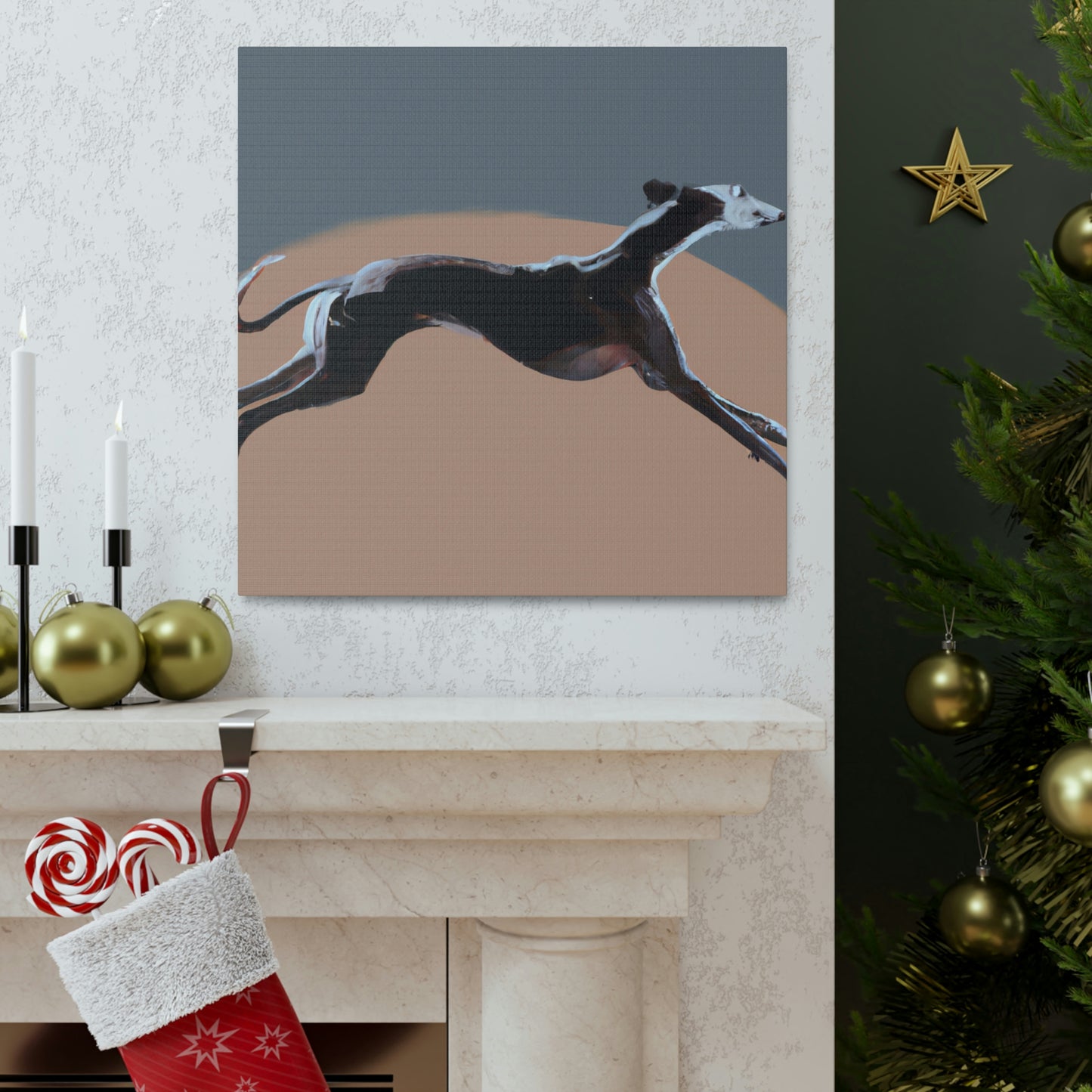 "Greyhound Minimalism Portrait" - Canvas