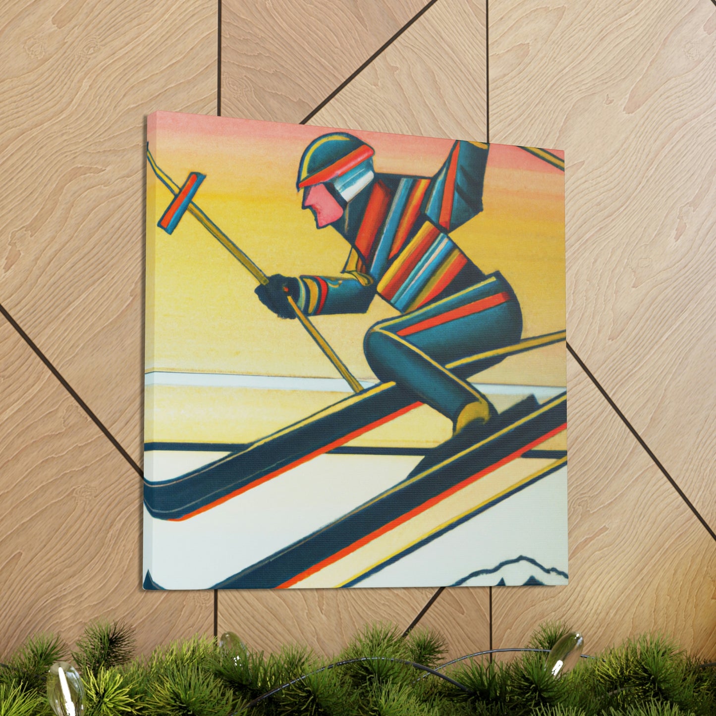 Snowy Art Deco Slopes - Canvas