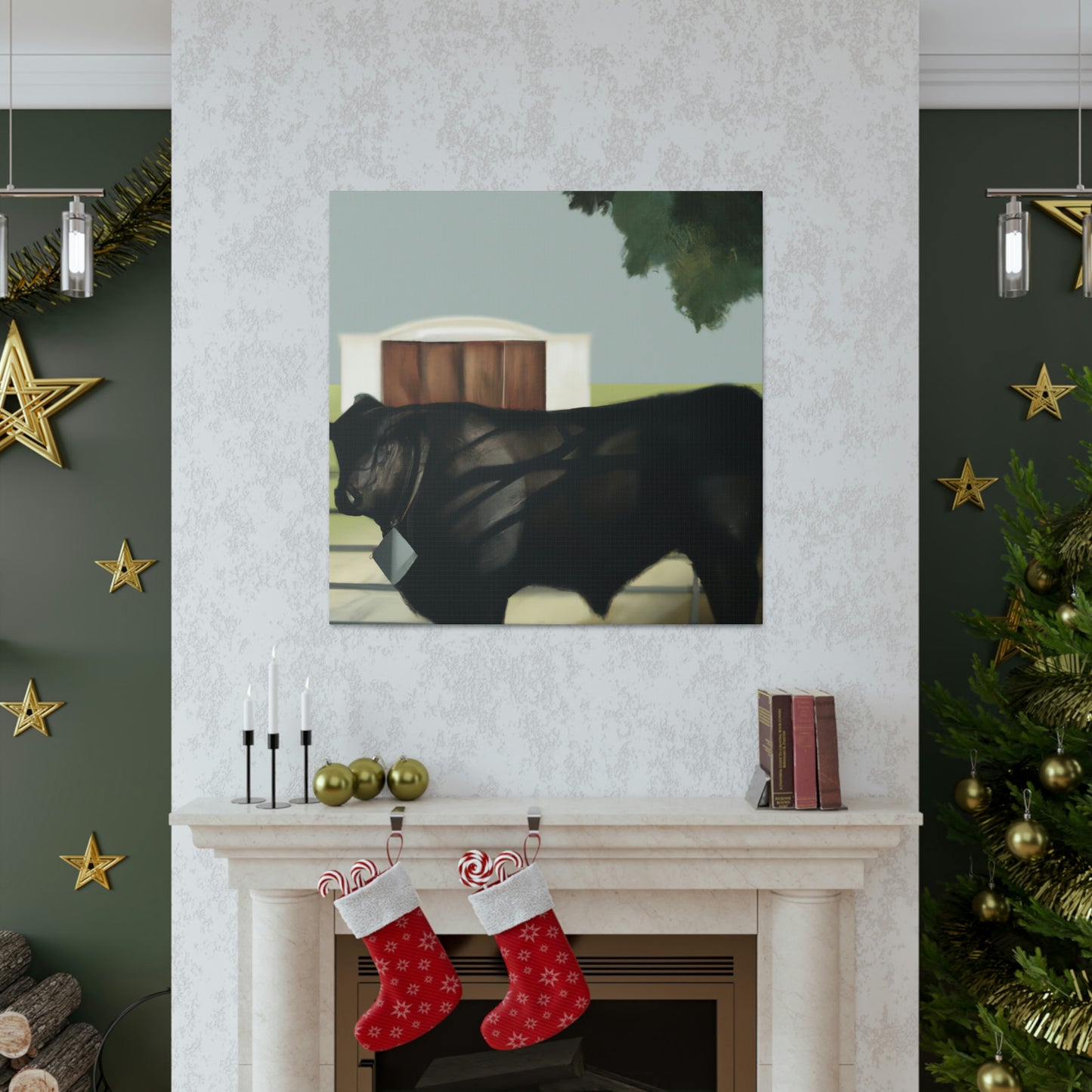 "Black Angus, Art Deco" - Canvas