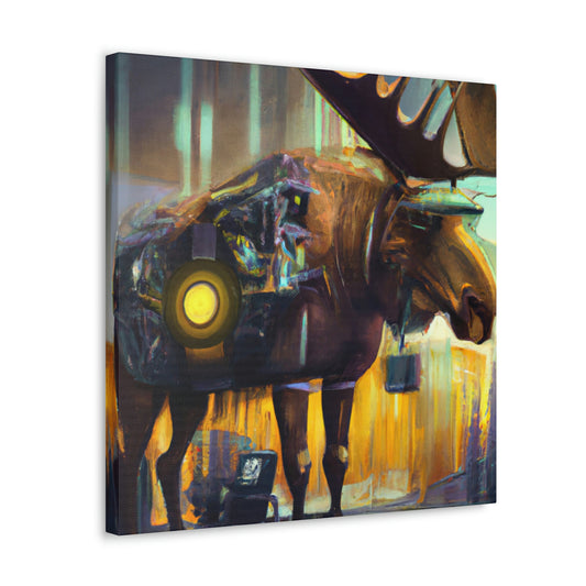 Moose in Steampunk Gear - Canvas