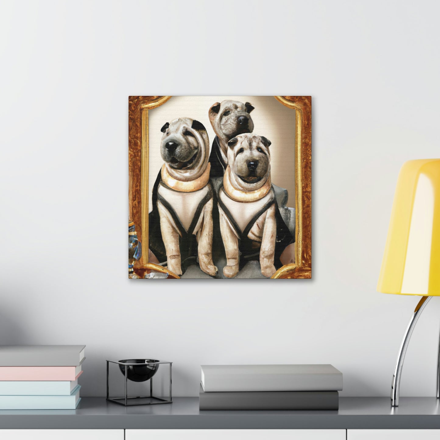 "Shar Pei's Golden Shine" - Canvas