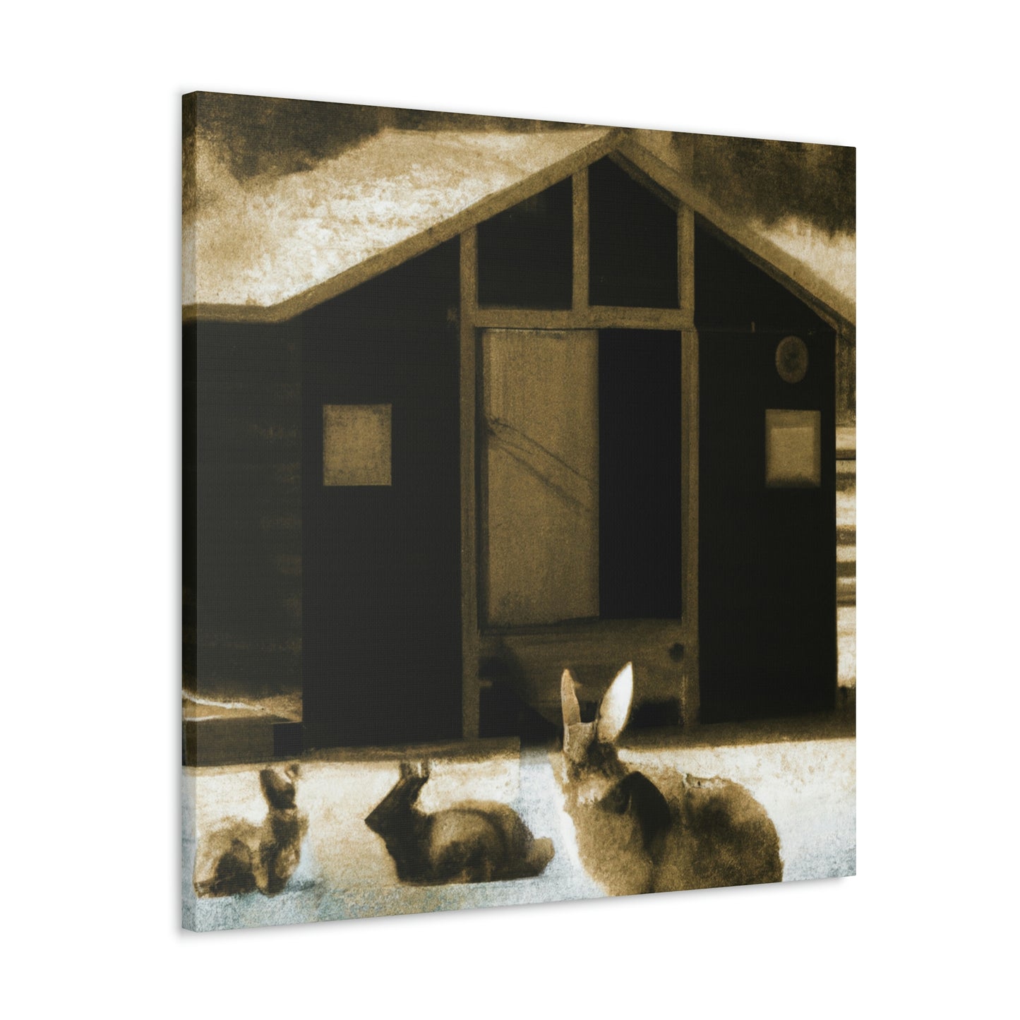 "Rabbits in Nature's Harmony" - Canvas