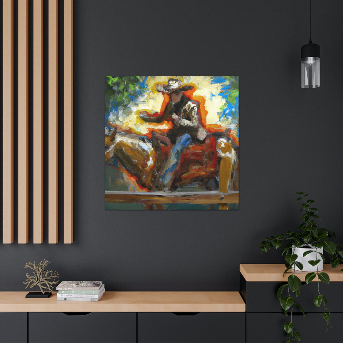 "Cowboy at Resting Point" - Canvas