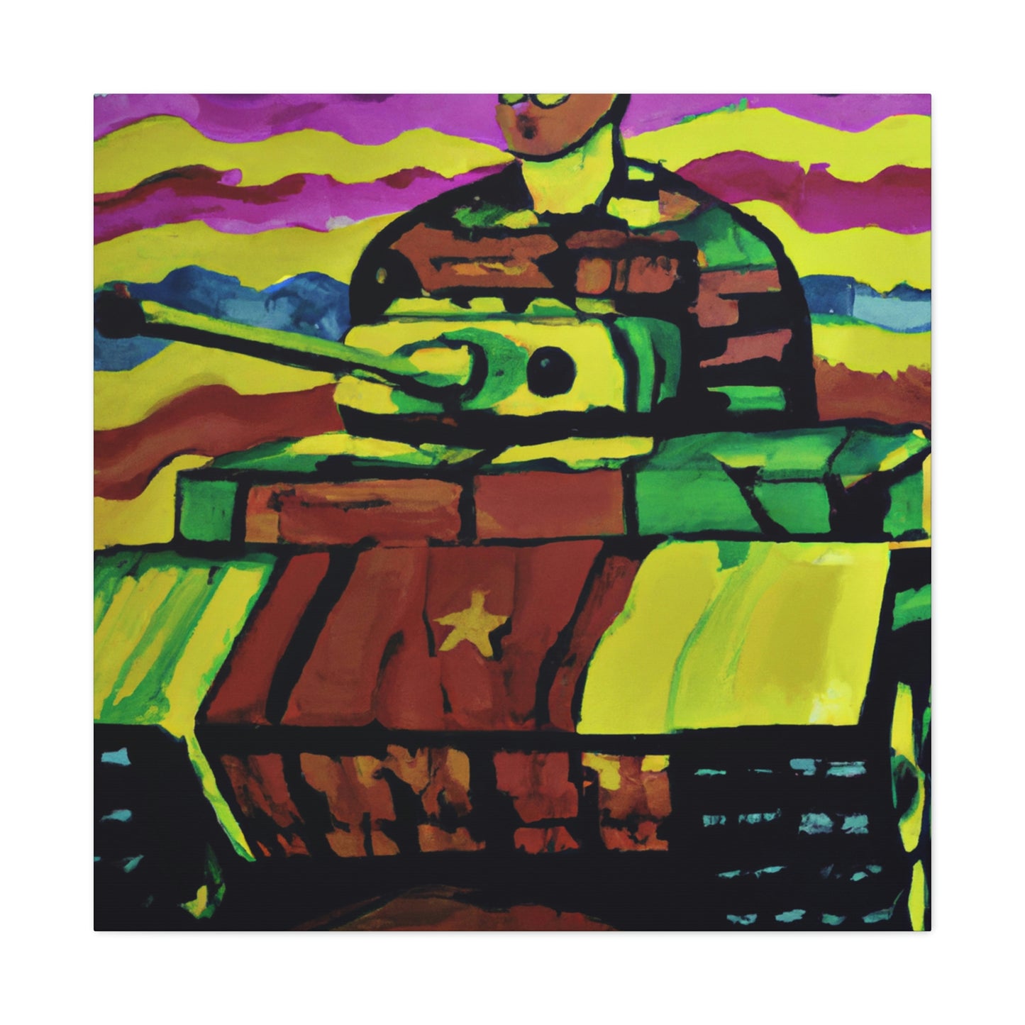 "Tank Operator in Fauvism" - Canvas