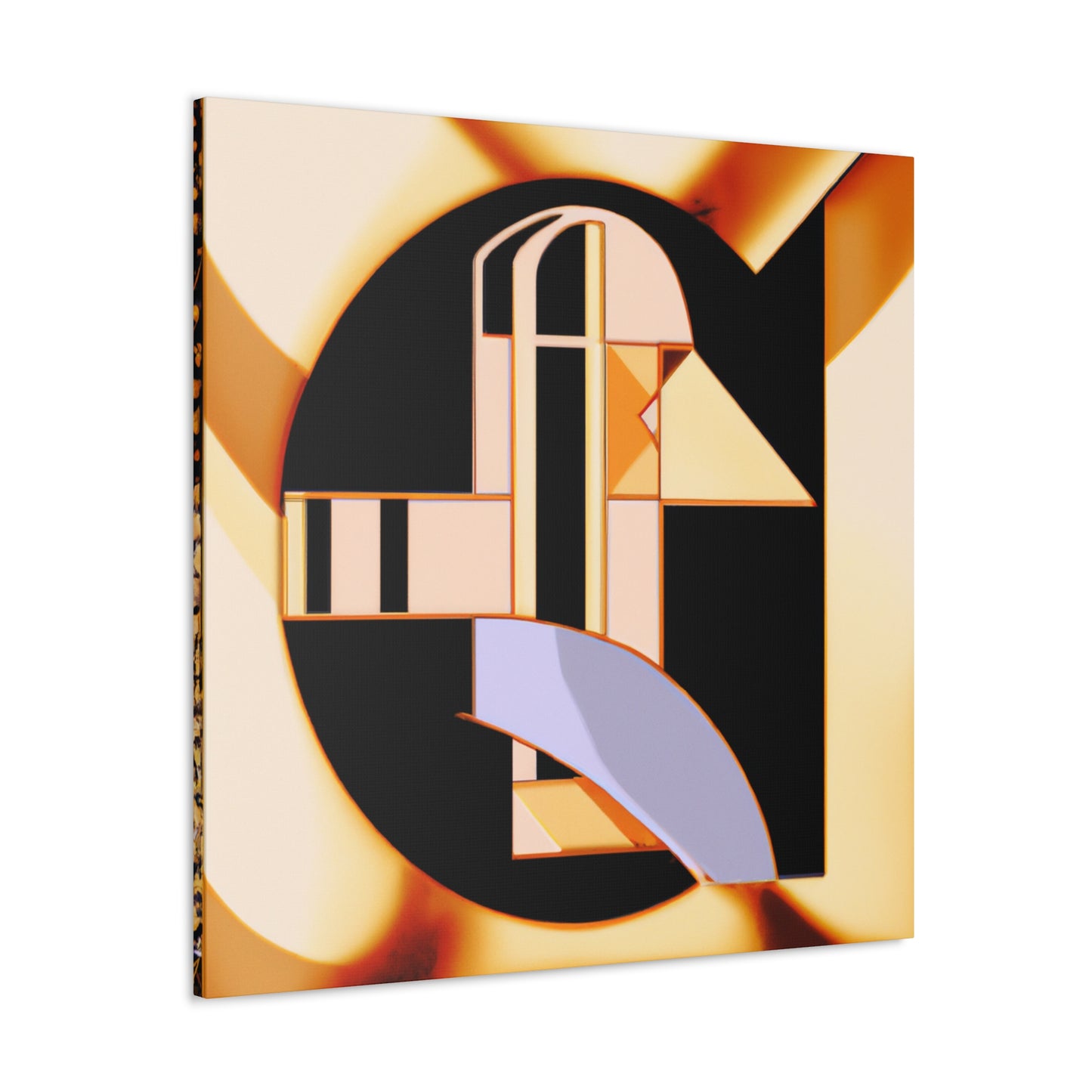 "Gleaming Art Deco Sun" - Canvas