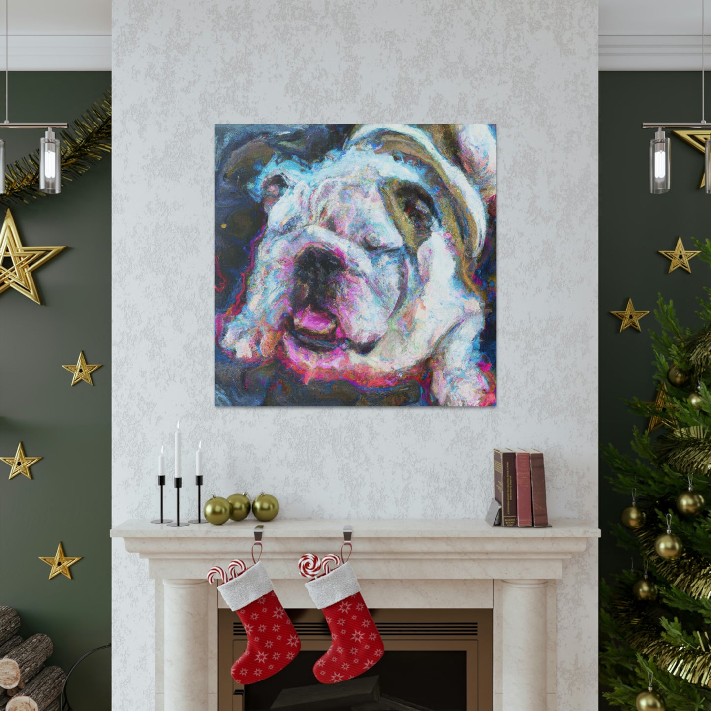 "English Bulldog Slumbering" - Canvas