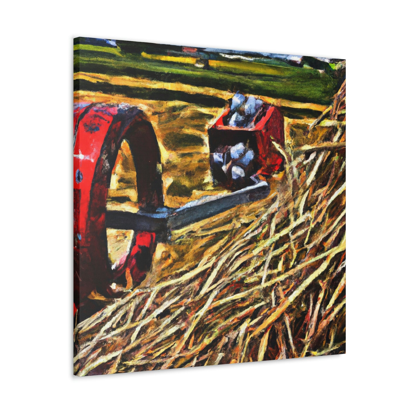 "Hay Balers Bustling Color" - Canvas