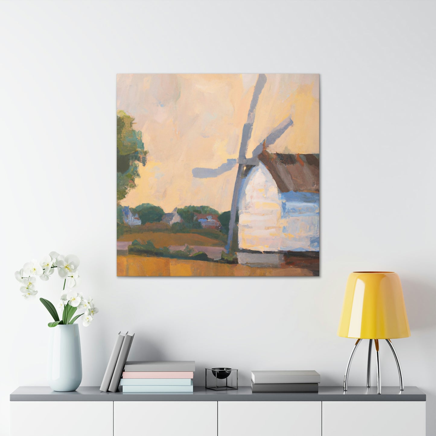 Windmill in the Mist - Canvas