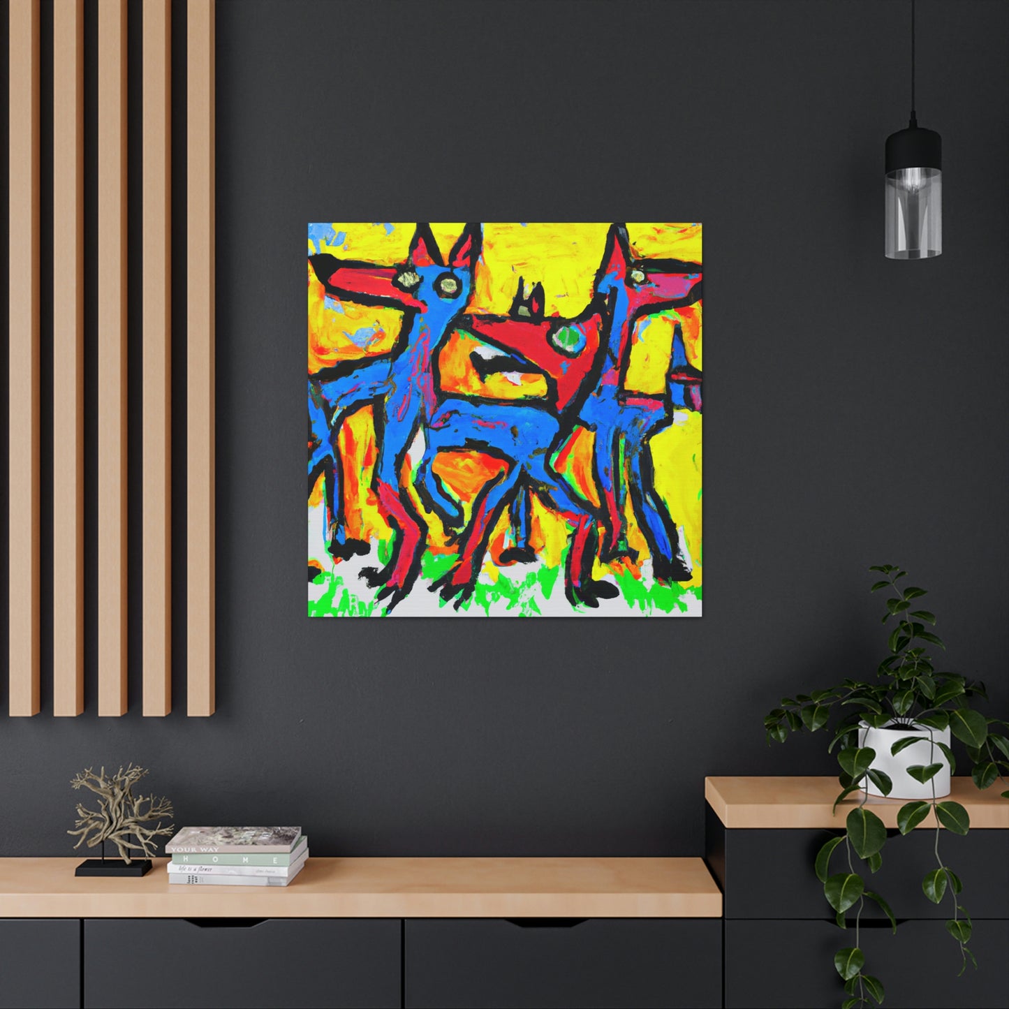 Coyotes in Expressionism - Canvas