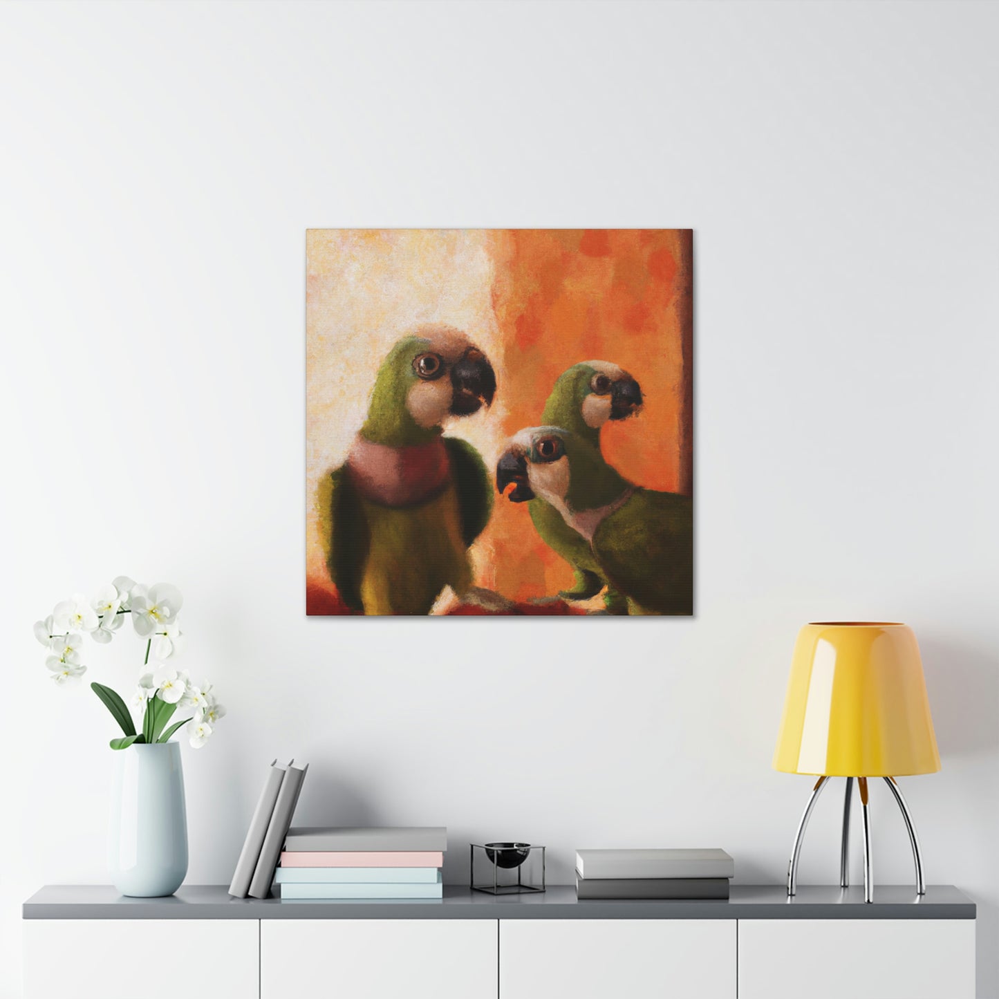 Parrots Take Flight - Canvas