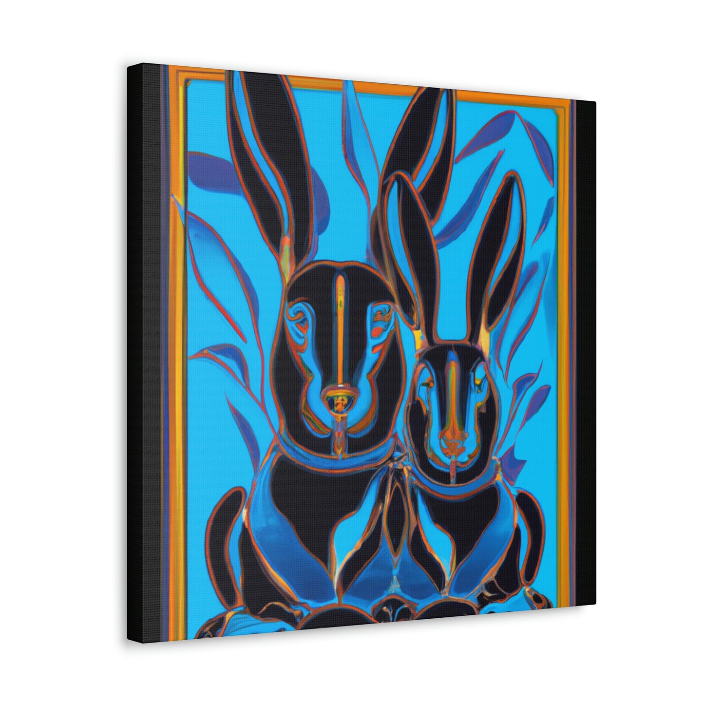 "Rabbits in Deco Land" - Canvas