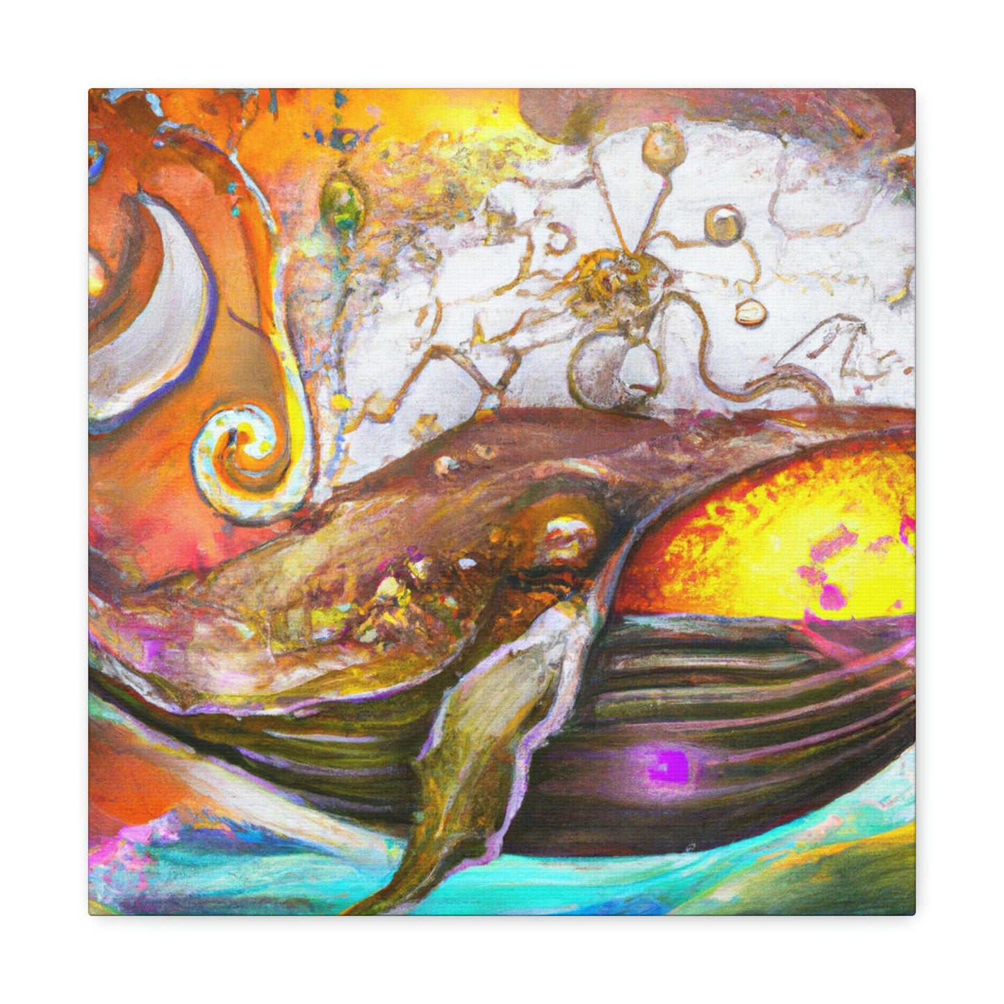 "Whale in Steampunk World" - Canvas