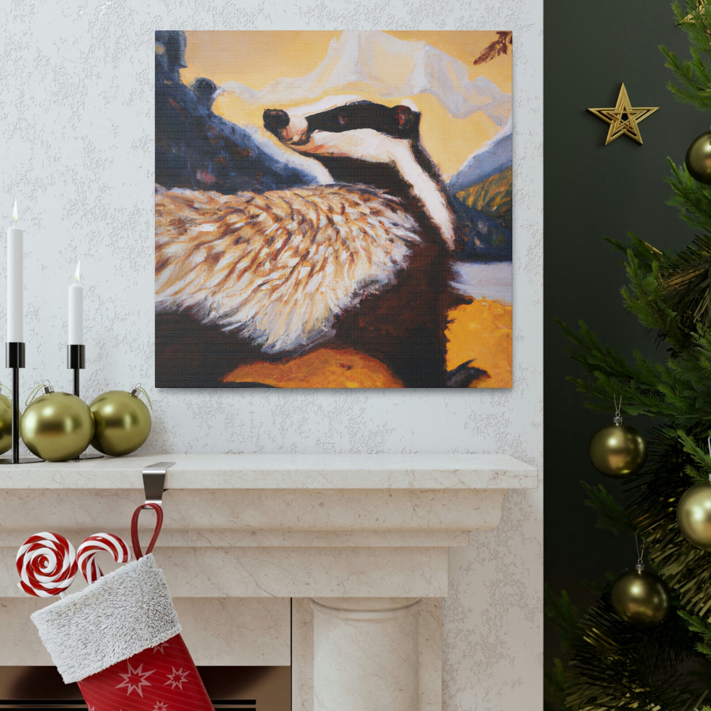 Badger in Deco Style - Canvas