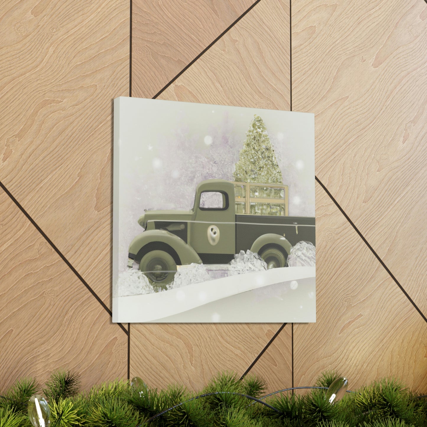 "Christmas Wishes Delivery Truck" - Canvas