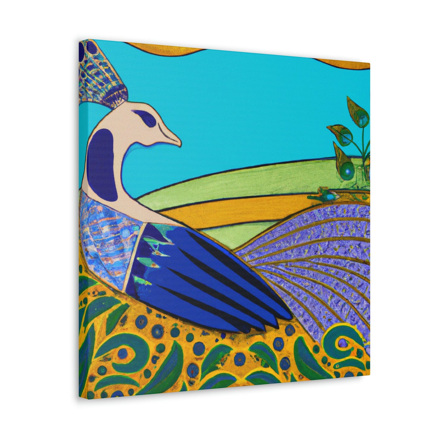 "Peacock in Art Deco" - Canvas