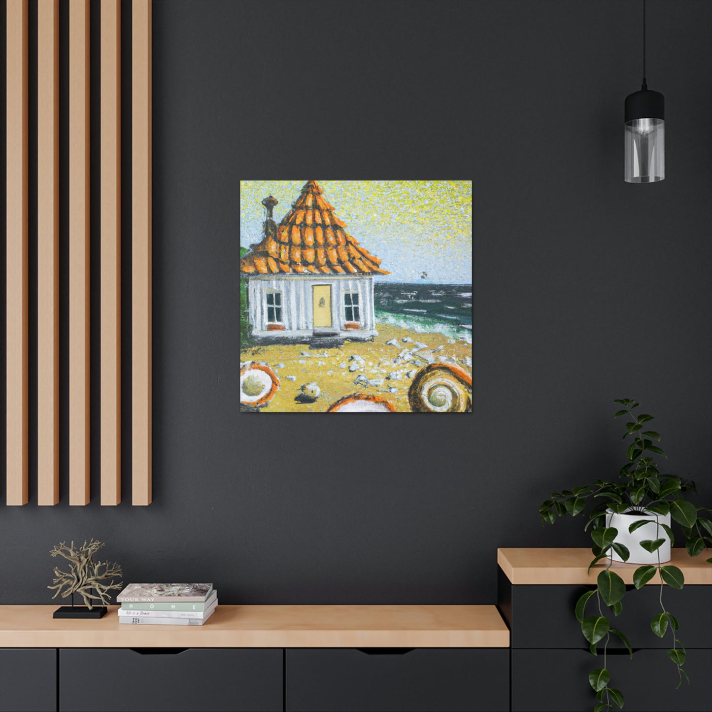 "Beach Hut in Baroque" - Canvas