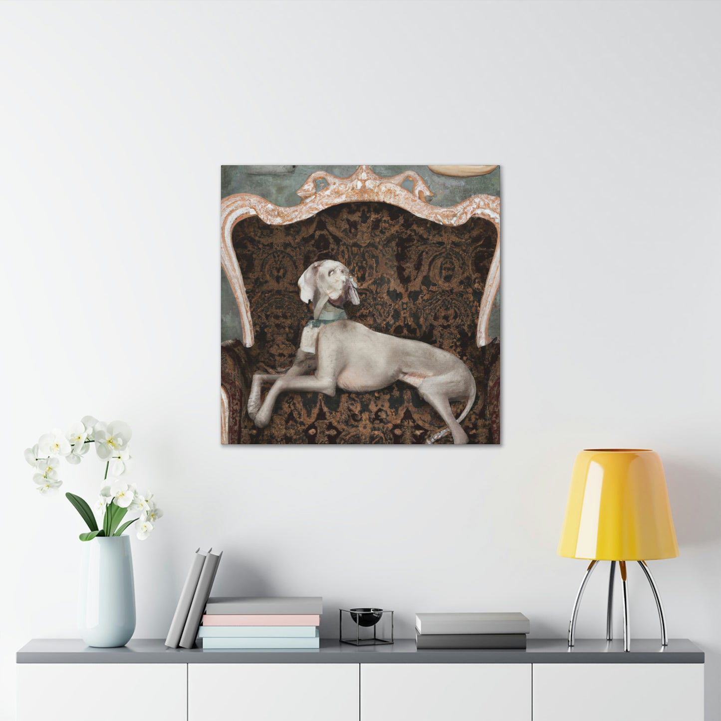 "Weimaraner at Play" - Canvas