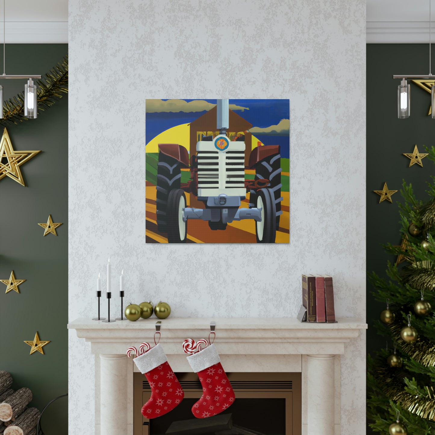 Tractor in Art Deco - Canvas