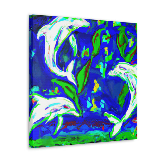 Dolphins Dance in Color - Canvas