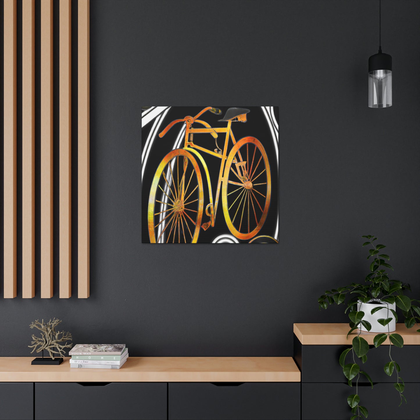 "Wheeling Art Deco Bike" - Canvas