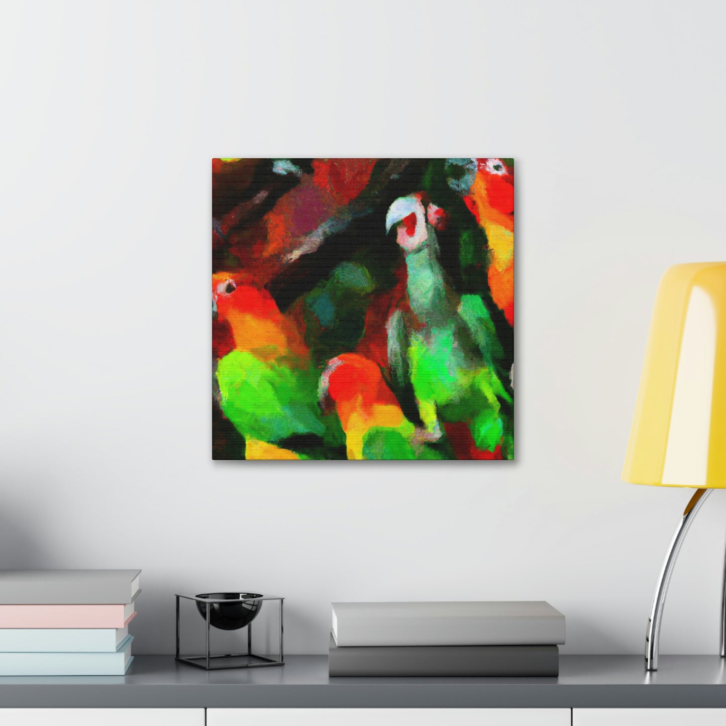 "Parrots of Senegalese Sky" - Canvas