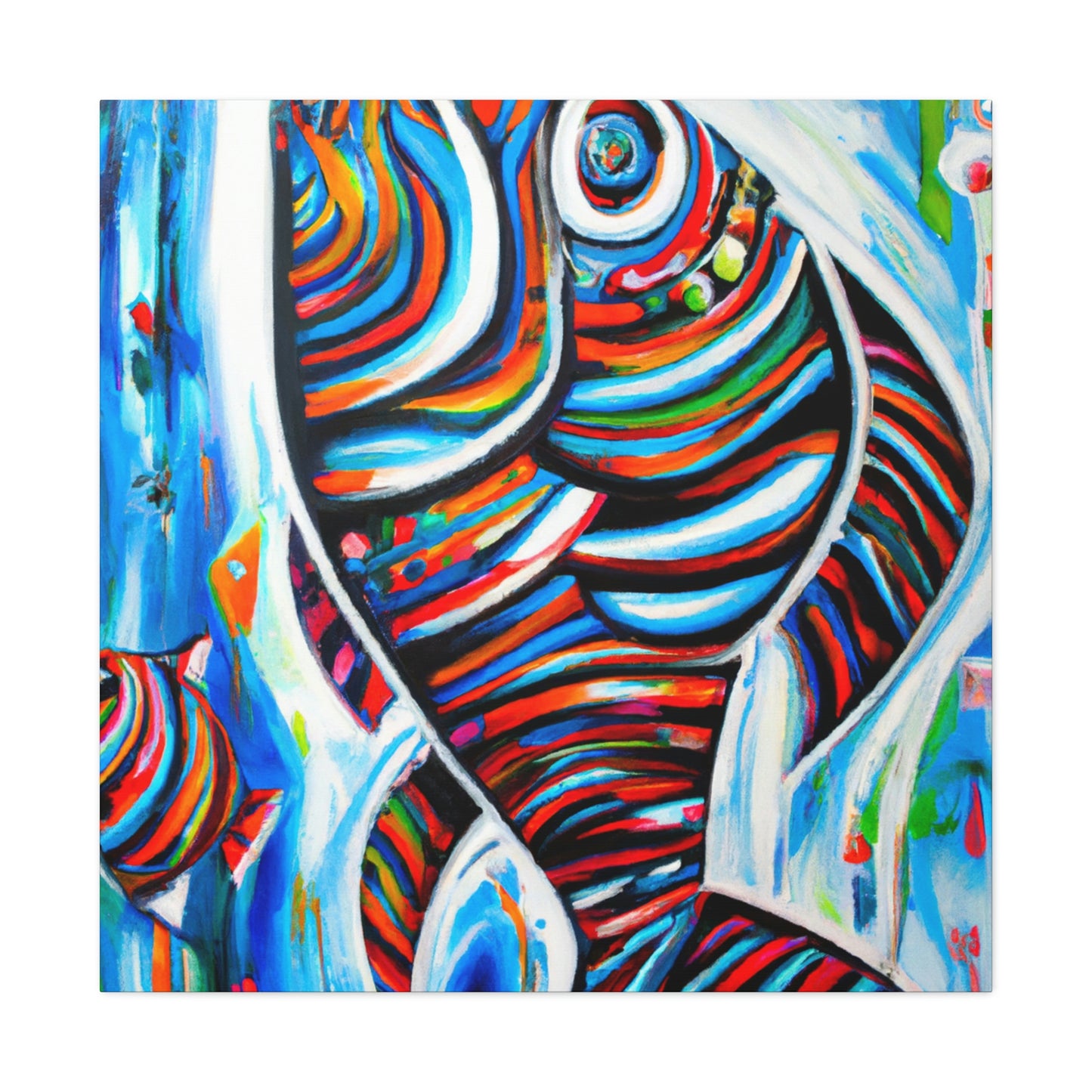 "Fish in Swirling Colors" - Canvas