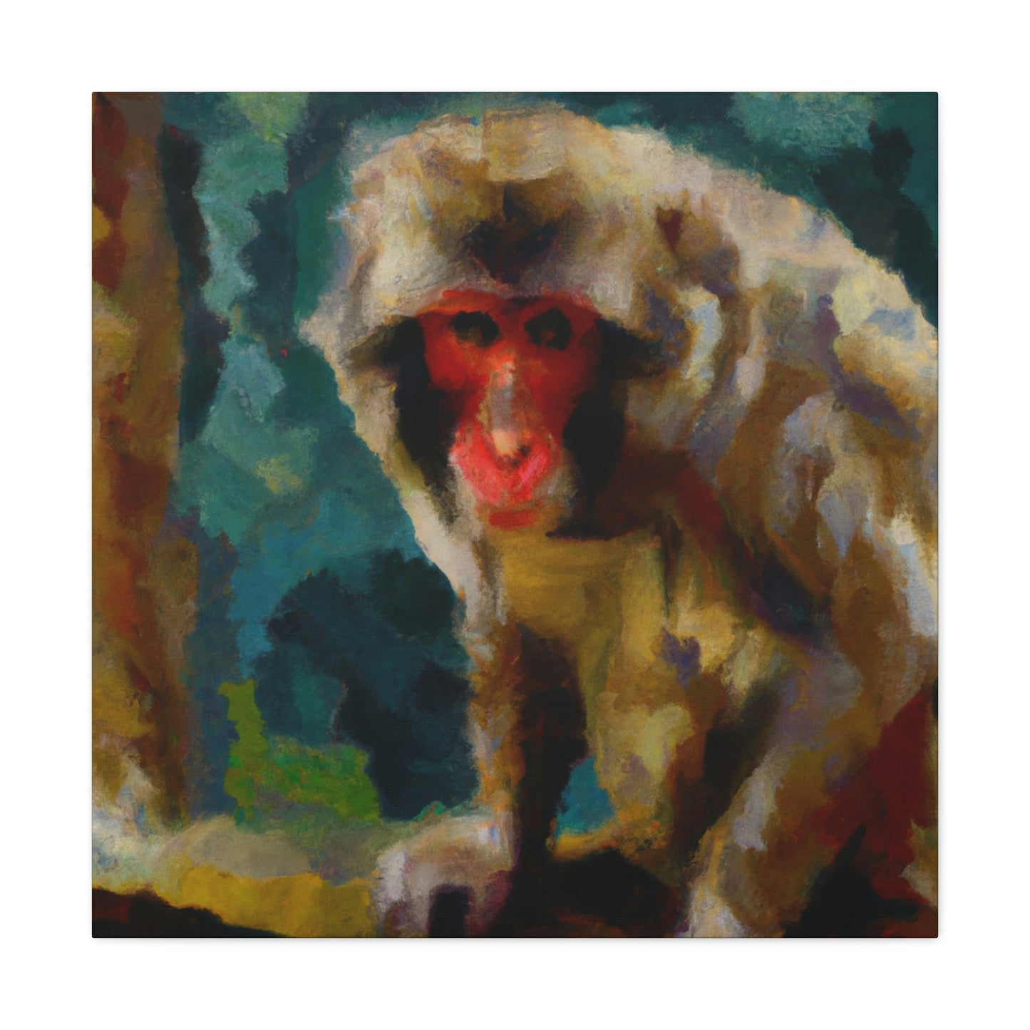 "Macaque in Contemplation" - Canvas