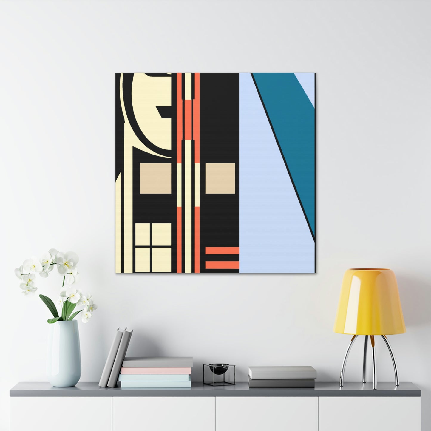 "Metallic Minimalist Mosaic" - Canvas