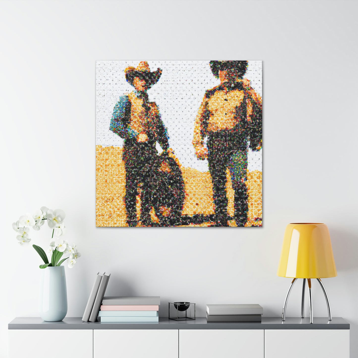 "Saloon: Pointillist Vision" - Canvas