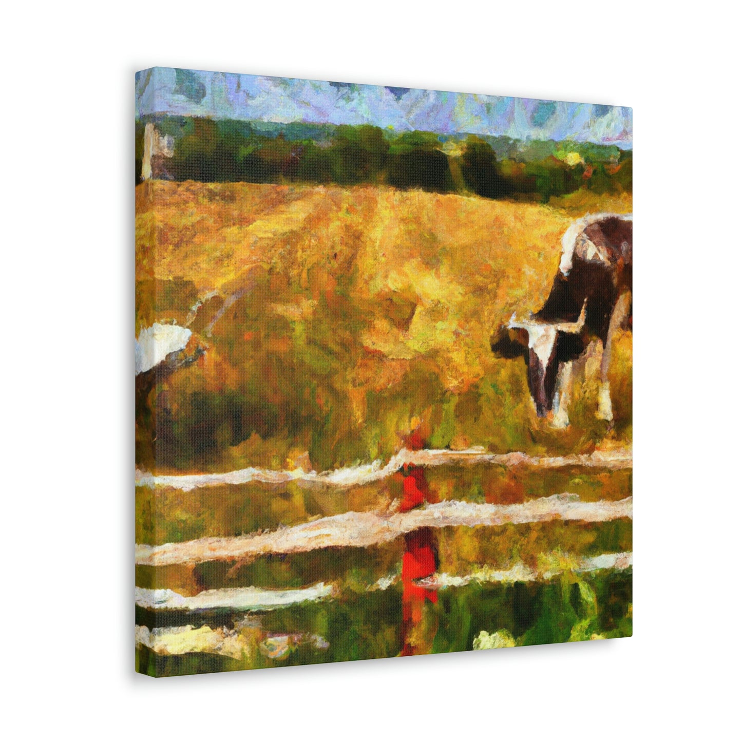 Cow On Pastureland - Canvas