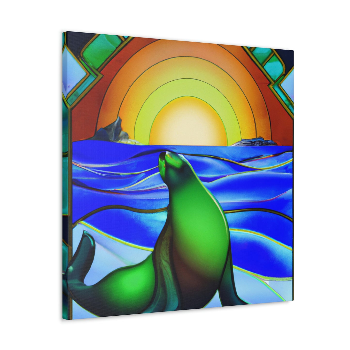 "Serene Sea Lion Sleek" - Canvas