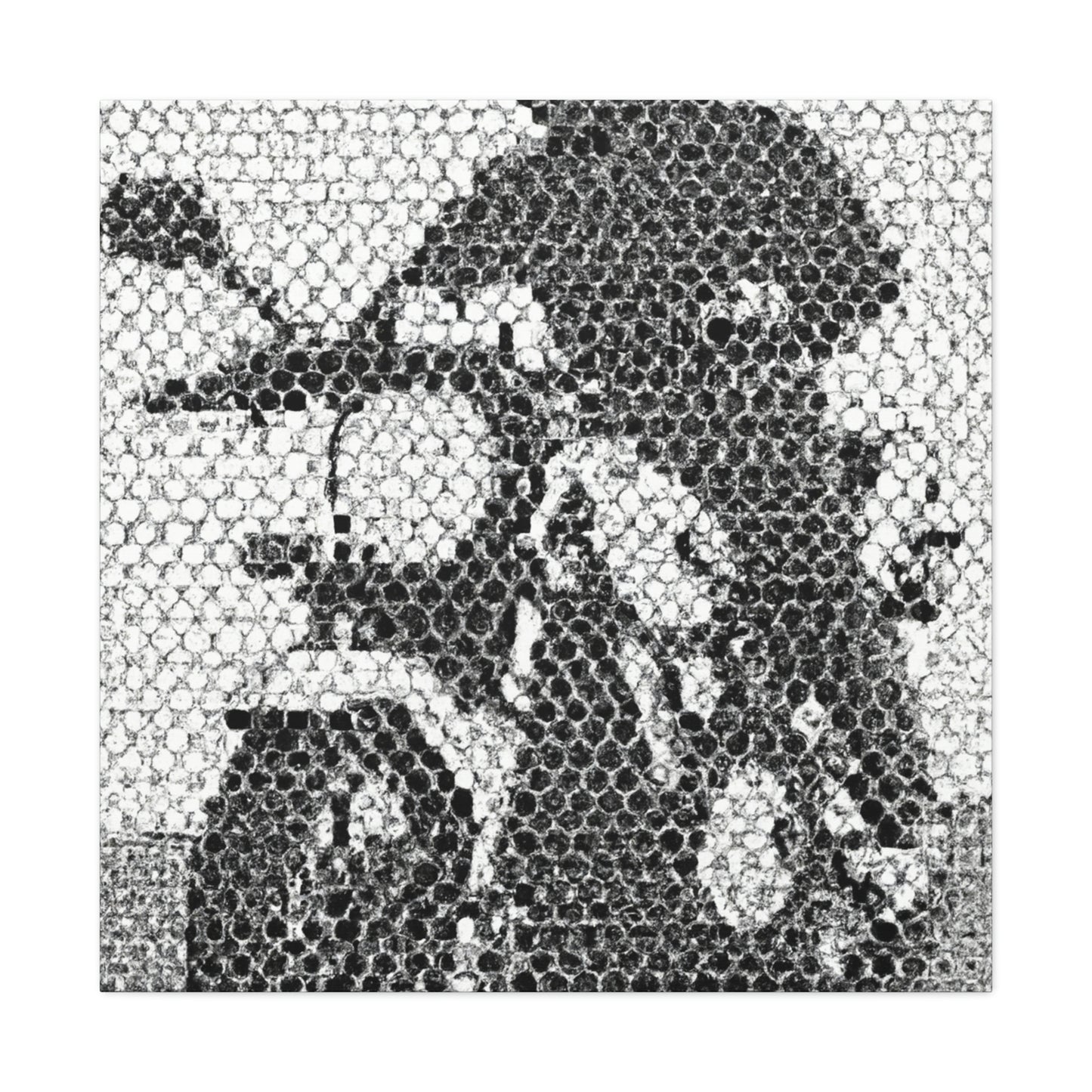 Motorcycles in Pointillism - Canvas